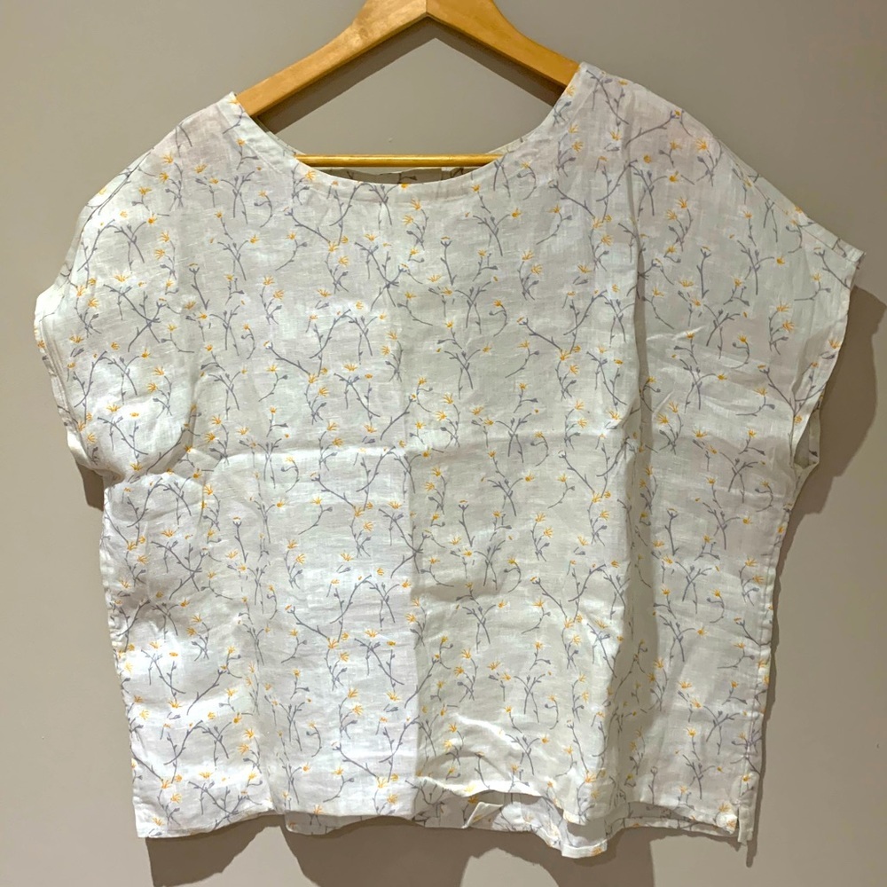 Cynthia Rowley Boxy Cut Cap Sleeve Blouse